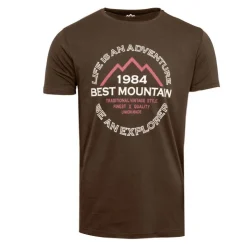 BEST MOUNTAIN Tee shirt coton basique imprimé textuel Homme KAKI Discount