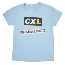 CXL BY CHRISTIAN LACROIX Tee shirt coton basique imprimé texte avec Enfant BLEU CLAIR Hot