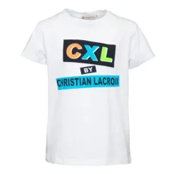 CXL BY CHRISTIAN LACROIX Tee shirt coton basique imprimé texte avec Enfant BLANC Clearance