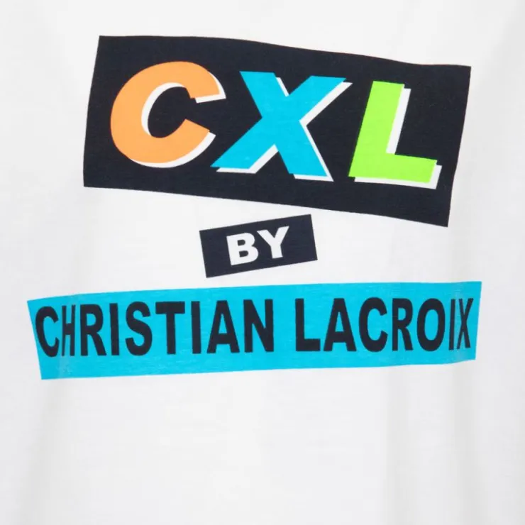 CXL BY CHRISTIAN LACROIX Tee shirt coton basique imprimé texte avec Enfant BLANC Clearance