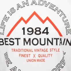 BEST MOUNTAIN Tee shirt coton basique imprimé textuel Homme BLANC Clearance