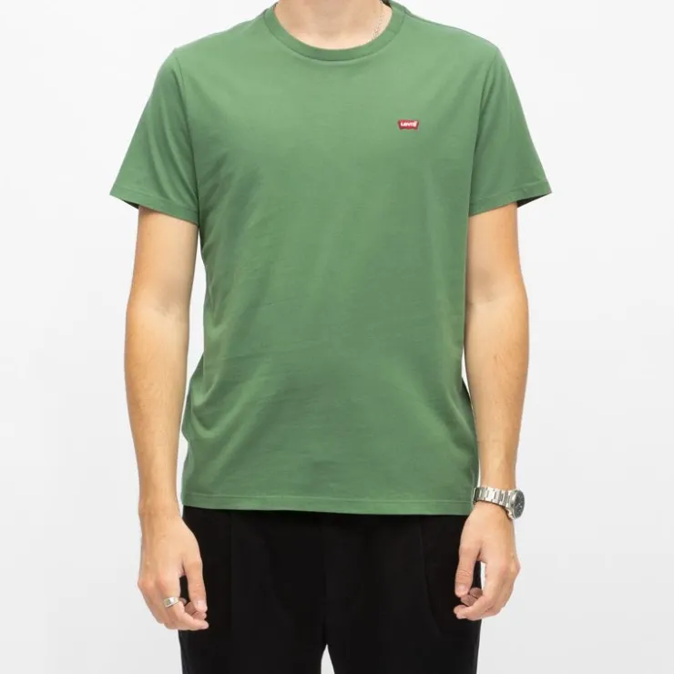 LEVI'S Tee shirt coton col rond coupe droite Homme VERT Discount
