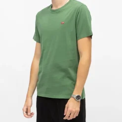 LEVI'S Tee shirt coton col rond coupe droite Homme VERT Discount