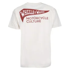 WHEELS AND WAVES Tee shirt coton col rond avec logo imprimé Homme BLANC ECRU Discount