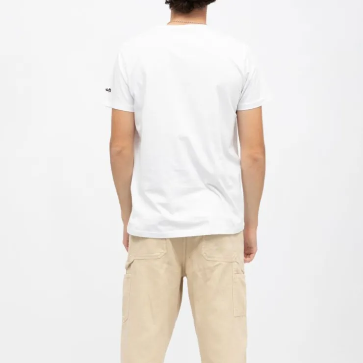 SCHOTT Tee shirt coton col v basique uni Homme BLANC Outlet