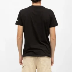 SCHOTT Tee shirt coton col v basique uni Homme NOIR Discount