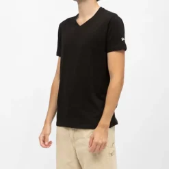 SCHOTT Tee shirt coton col v basique uni Homme NOIR Discount