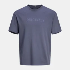 JACK & JONES Tee shirt coton frederiksberg col ras de cou manches courtes Homme BLEU Clearance