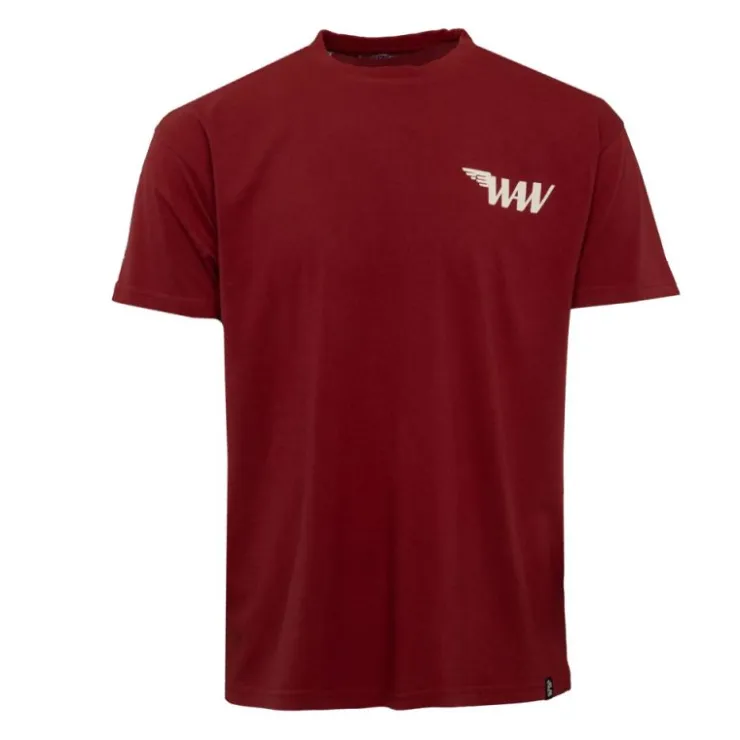 WHEELS AND WAVES Tee shirt coton imprimé dos textuel Homme BORDEAUX Clearance