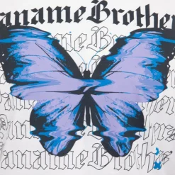 PANAME BROTHERS Tee shirt coton imprimé papillon glitch avec textes Homme BLANC Sale