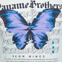 PANAME BROTHERS Tee shirt coton imprimé papillon glitch avec textes Homme BLEU CLAIR Best