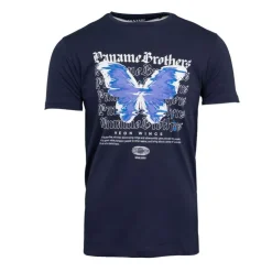 PANAME BROTHERS Tee shirt coton imprimé papillon glitch avec textes Homme BLEU FONCE Best