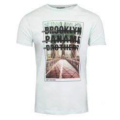 PANAME BROTHERS Tee shirt coton imprimé pont de Brooklyn Homme VERT CLAIR Clearance