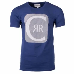 CERRUTI Tee shirt court col rond de niro Homme BLEU