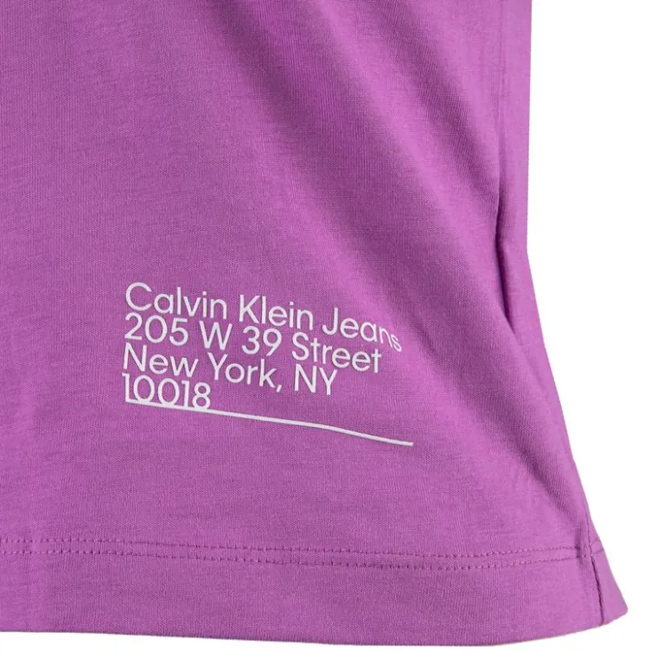 CALVIN KLEIN Tee shirt court en coton Femme VIOLET Discount