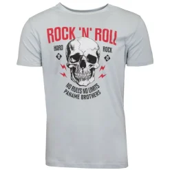 PANAME BROTHERS Tee shirt crane de squelette coton Rock 'N' Roll Homme BLEU CLAIR Hot