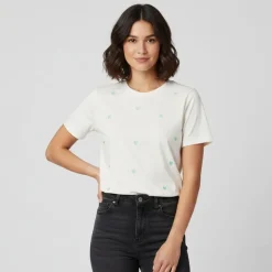 ONLY Tee shirt en coton imprimé coeurs Femme BLANC Best
