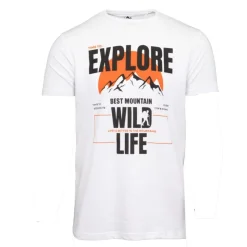 BEST MOUNTAIN Tee shirt "Explore Wild Life" coton Homme BLANC Clearance