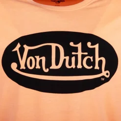 VON DUTCH Tee shirt fluo logo poitrine noir Homme ORANGE Sale