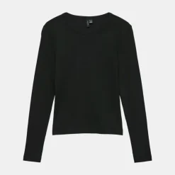 VERO MODA Tee shirt folia loose fit manches longues col rond Femme NOIR Online