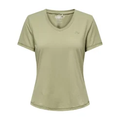 ONLY PLAY Tee shirt font life col V regular fit Femme VERT CLAIR Sale