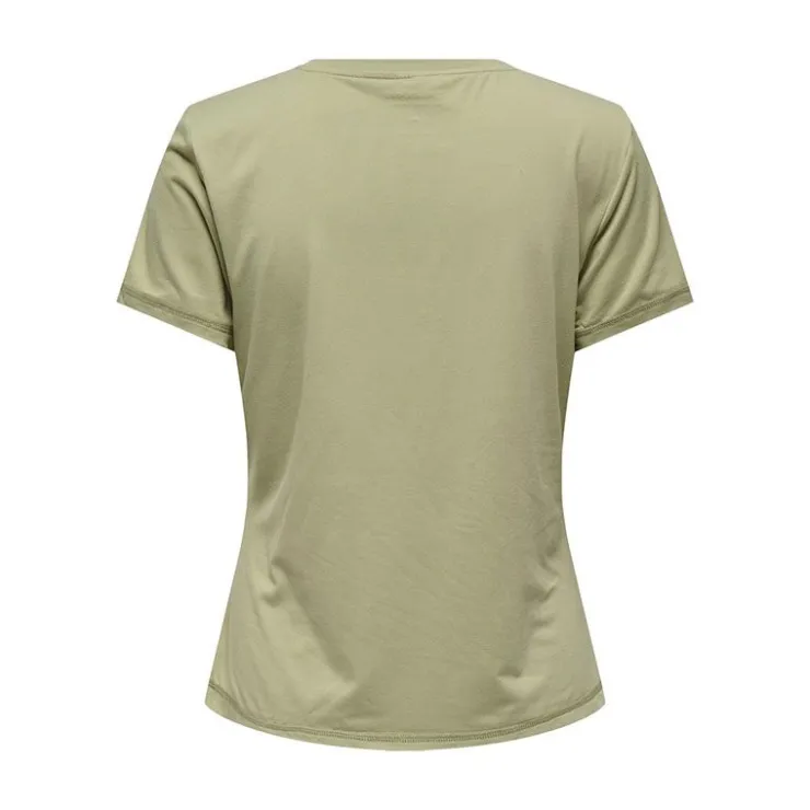 ONLY PLAY Tee shirt font life col V regular fit Femme VERT CLAIR Sale
