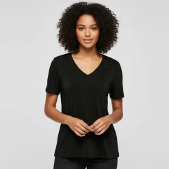 ONLY Tee shirt harly pailleté regular col v Femme NOIR Sale