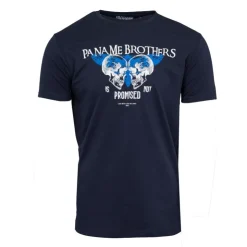 PANAME BROTHERS Tee shirt illustration têtes de mort et papillon en coton Homme BLEU FONCE Clearance