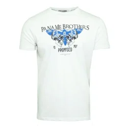 PANAME BROTHERS Tee shirt illustration têtes de mort et papillon en coton Homme VERT CLAIR New