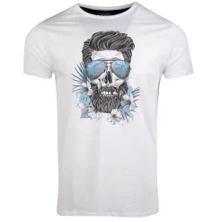 BLAGGIO Tee shirt imprimé 100% coton milan Homme BLANC New
