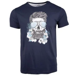 BLAGGIO Tee shirt imprimé 100% coton milan Homme BLEU FONCE New