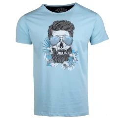 BLAGGIO Tee shirt imprimé 100% coton milan Homme BLEU CLAIR Best