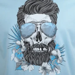 BLAGGIO Tee shirt imprimé 100% coton milan Homme BLEU CLAIR Best