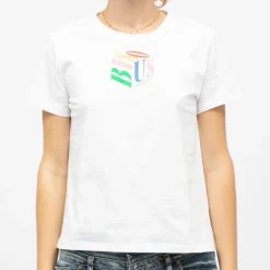 LA PETITE ETOILE Tee shirt imprimé coloré Bisous col rond manches courtes tara Femme BLANC Outlet