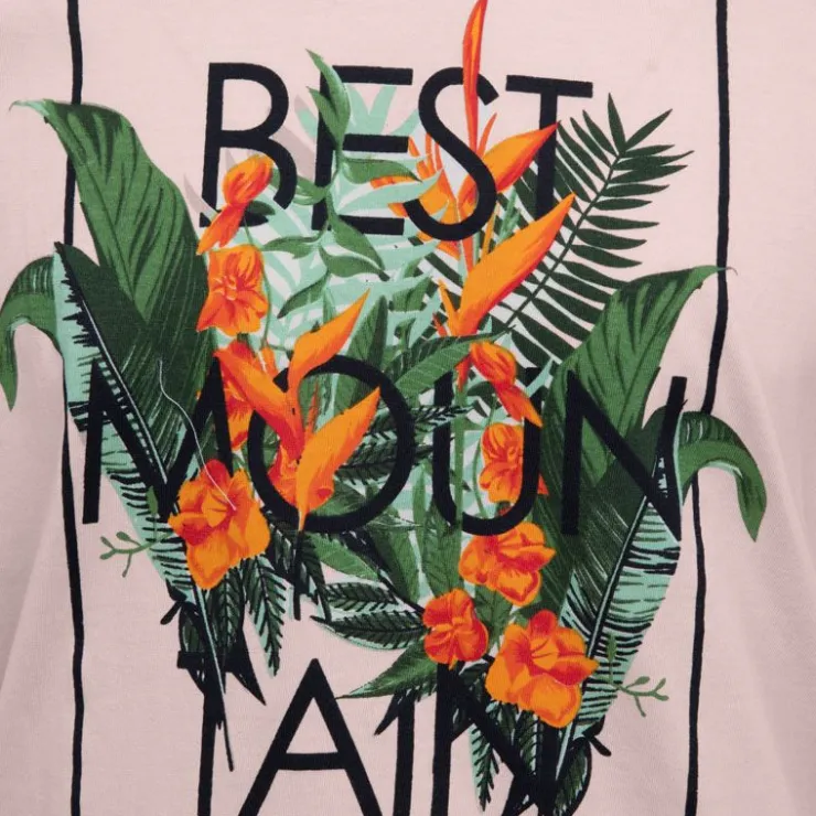 BEST MOUNTAIN Tee shirt imprimé plantes tropicales Homme ROSE CLAIR New