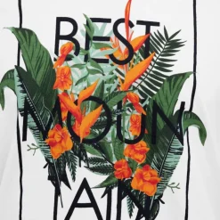 BEST MOUNTAIN Tee shirt imprimé plantes tropicales Homme BLANC Hot