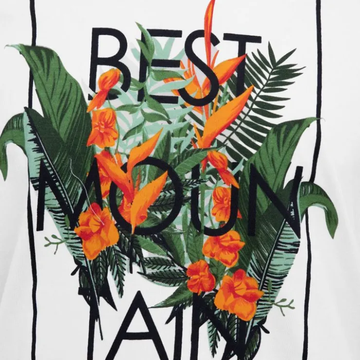 BEST MOUNTAIN Tee shirt imprimé plantes tropicales Homme BLANC Hot