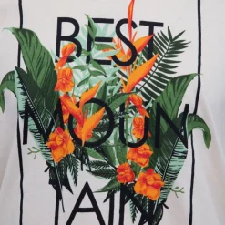 BEST MOUNTAIN Tee shirt imprimé plantes tropicales Homme BEIGE Hot