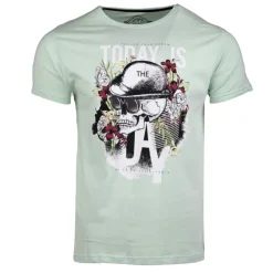 BLAGGIO Tee shirt imprimé today is the day mega Homme VERT CLAIR