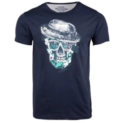 BLAGGIO Tee shirt imprimé tête de mort modovi Homme BLEU FONCE Discount