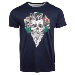 BLAGGIO Tee shirt imprimé tête de mort messina Homme BLEU FONCE Clearance