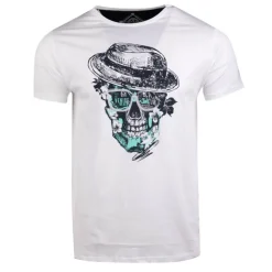 BLAGGIO Tee shirt imprimé tête de mort modovi Homme BLANC Discount