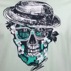 BLAGGIO Tee shirt imprimé tête de mort modovi Homme VERT CLAIR New