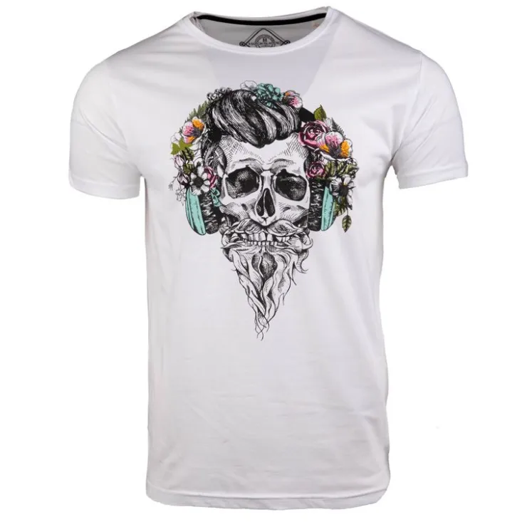 BLAGGIO Tee shirt imprimé tête de mort messina Homme BLANC Online