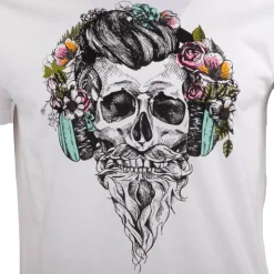 BLAGGIO Tee shirt imprimé tête de mort messina Homme BLANC Online