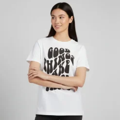 PIECES Tee shirt Jada imprimé Good things take time Femme BLANC Hot