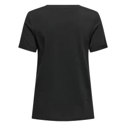 JDY Tee shirt Kitty coeur coton Femme NOIR