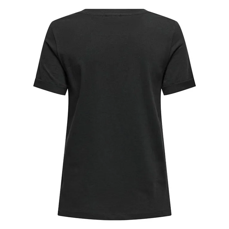 JDY Tee shirt Kitty coeur coton Femme NOIR