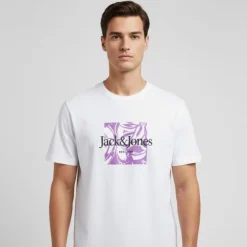 JACK & JONES Tee shirt La fayette imprimé forme plantes Homme BLANC Discount