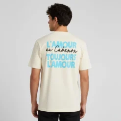 JACK & JONES Tee shirt L'amour au cabanon toujours l'amour antique white Homme BLANC ECRU Discount